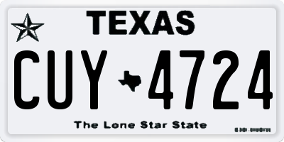 TX license plate CUY4724