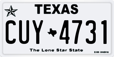 TX license plate CUY4731