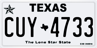 TX license plate CUY4733