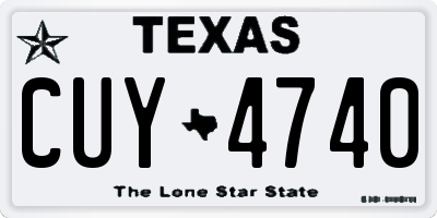 TX license plate CUY4740