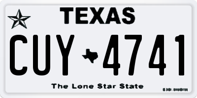 TX license plate CUY4741
