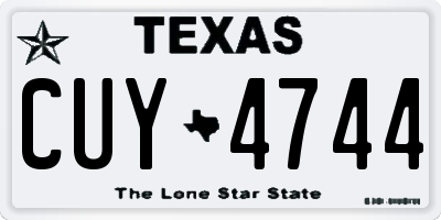 TX license plate CUY4744
