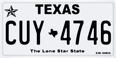 TX license plate CUY4746