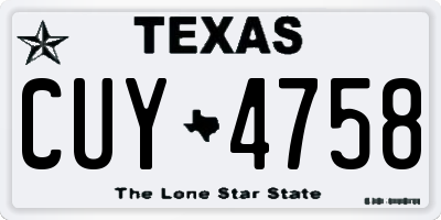 TX license plate CUY4758