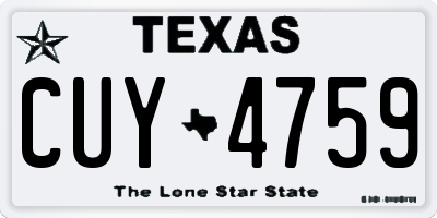 TX license plate CUY4759