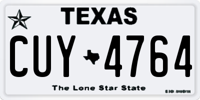 TX license plate CUY4764