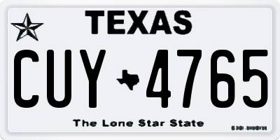 TX license plate CUY4765