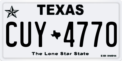 TX license plate CUY4770