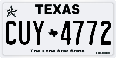 TX license plate CUY4772