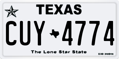 TX license plate CUY4774
