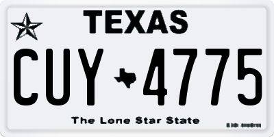 TX license plate CUY4775