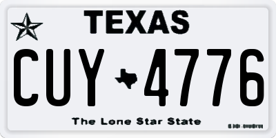 TX license plate CUY4776