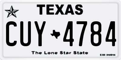 TX license plate CUY4784