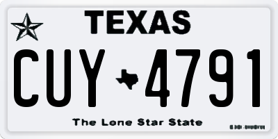 TX license plate CUY4791