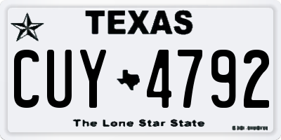 TX license plate CUY4792
