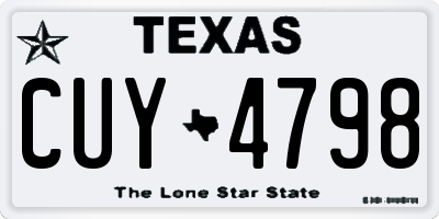 TX license plate CUY4798