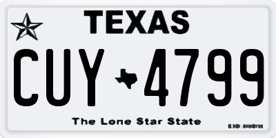 TX license plate CUY4799