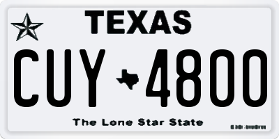 TX license plate CUY4800