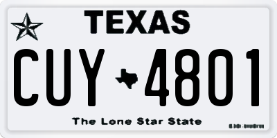 TX license plate CUY4801