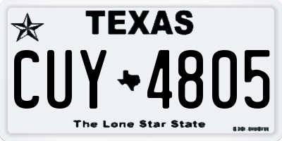 TX license plate CUY4805