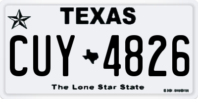 TX license plate CUY4826