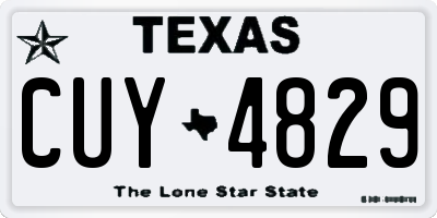 TX license plate CUY4829
