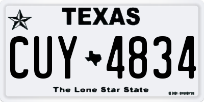 TX license plate CUY4834