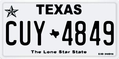 TX license plate CUY4849