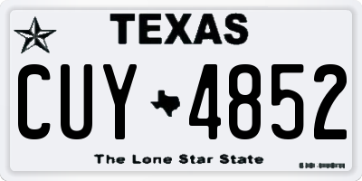 TX license plate CUY4852