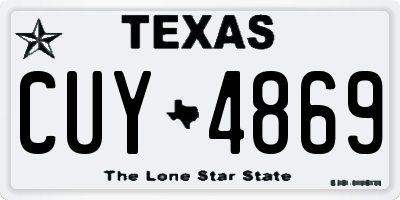 TX license plate CUY4869