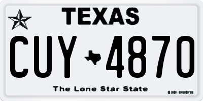 TX license plate CUY4870