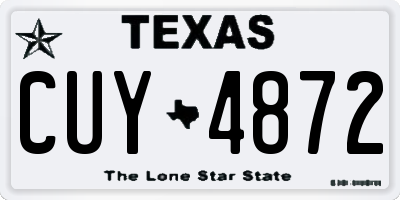 TX license plate CUY4872