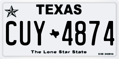 TX license plate CUY4874