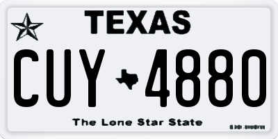 TX license plate CUY4880