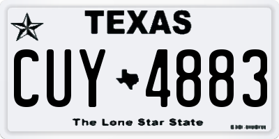 TX license plate CUY4883