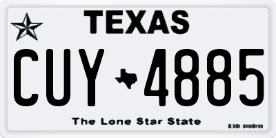 TX license plate CUY4885