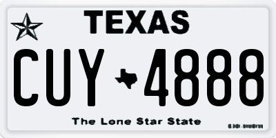 TX license plate CUY4888