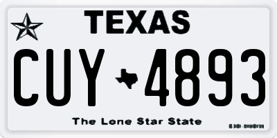 TX license plate CUY4893