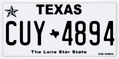 TX license plate CUY4894