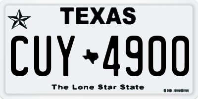 TX license plate CUY4900