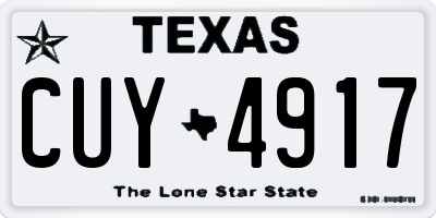 TX license plate CUY4917