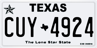 TX license plate CUY4924