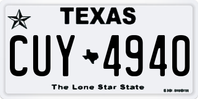 TX license plate CUY4940