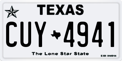 TX license plate CUY4941