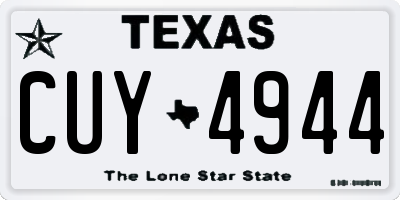 TX license plate CUY4944