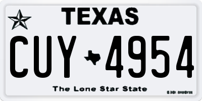 TX license plate CUY4954