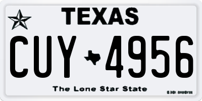TX license plate CUY4956
