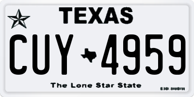 TX license plate CUY4959