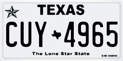 TX license plate CUY4965