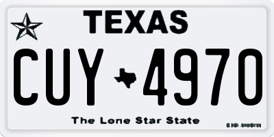 TX license plate CUY4970